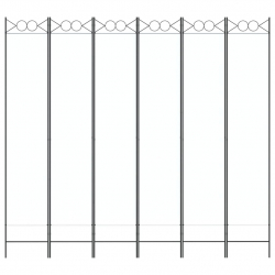 Parawan 6-panelowy, biały, 240x220 cm, tkanina