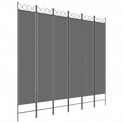 Parawan 6-panelowy, antracytowy, 240x220 cm, tkanina