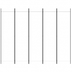 Parawan 5-panelowy, biały, 250x200 cm, tkanina