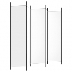 Parawan 5-panelowy, biały, 250x200 cm, tkanina