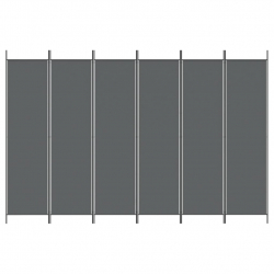 Parawan 6-panelowy, antracytowy, 300x200 cm, tkanina