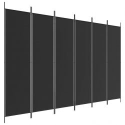Parawan 6-panelowy, czarny, 300x200 cm, tkanina
