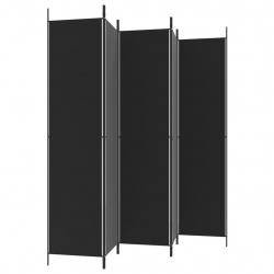 Parawan 5-panelowy, czarny, 250x220 cm, tkanina