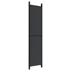 Parawan 5-panelowy, czarny, 250x220 cm, tkanina