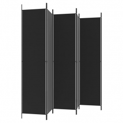 Parawan 6-panelowy, czarny, 300x220 cm, tkanina