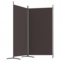 Parawan 2-panelowy, brązowy, 175x180 cm, tkanina