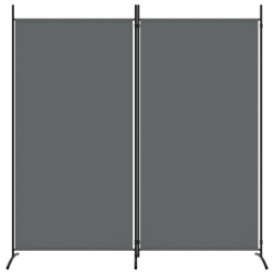 Parawan 2-panelowy, antracytowy, 175x180 cm, tkanina