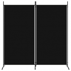 Parawan 2-panelowy, czarny, 175x180 cm, tkanina