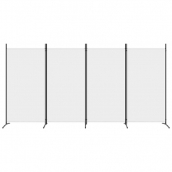Parawan 4-panelowy, biały, 346x180 cm, tkanina