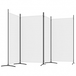 Parawan 4-panelowy, biały, 346x180 cm, tkanina