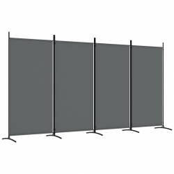 Parawan 4-panelowy, antracytowy, 346x180 cm, tkanina