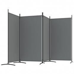 Parawan 4-panelowy, antracytowy, 346x180 cm, tkanina