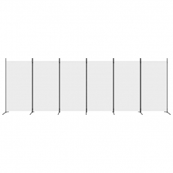 Parawan 6-panelowy, biały, 520x180 cm, tkanina