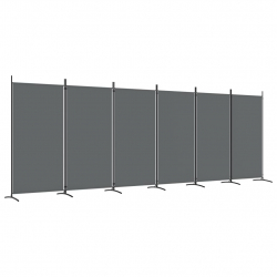 Parawan 6-panelowy, antracytowy, 520x180 cm, tkanina