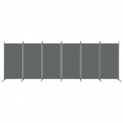 Parawan 6-panelowy, antracytowy, 520x180 cm, tkanina