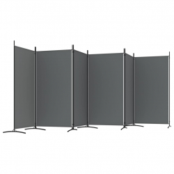 Parawan 6-panelowy, antracytowy, 520x180 cm, tkanina