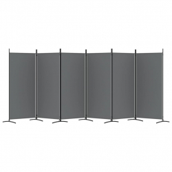 Parawan 6-panelowy, antracytowy, 520x180 cm, tkanina