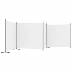 Parawan 4-panelowy, biały, 698x180 cm, tkanina