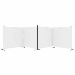 Parawan 4-panelowy, biały, 698x180 cm, tkanina