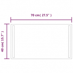 Lustro łazienkowe z LED, 70x40 cm