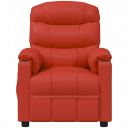 Fotel masujący, czerwony, sztuczna skóra