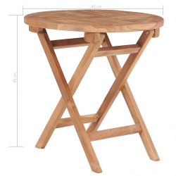 Składany stolik ogrodowy, 45 cm, lite drewno tekowe