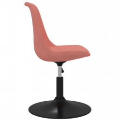 Obrotowe krzesła stołowe, 4 szt., różowe, obite aksamitem