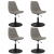 Obrotowe krzesła stołowe, 4 szt., jasnoszare, obite aksamitem