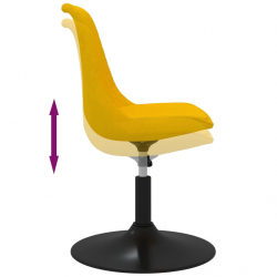 Obrotowe krzesła stołowe, 4 szt., żółte, obite aksamitem