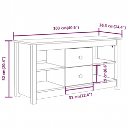 Szafka pod telewizor, miodowa, 103x36,5x52 cm, drewno sosnowe