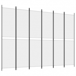 Parawan 6-panelowy, biały, 300x220 cm, tkanina