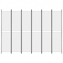 Parawan 6-panelowy, biały, 300x220 cm, tkanina