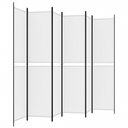 Parawan 6-panelowy, biały, 300x220 cm, tkanina