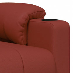 Fotel masujący, kolor czerwonego wina, sztuczna skóra