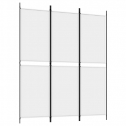 Parawan 3-panelowy, biały, 150 x 180 cm, tkanina