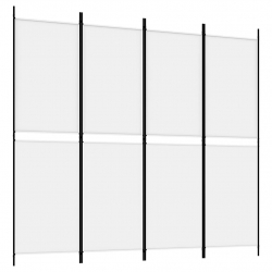 Parawan 4-panelowy, biały, 200 x 180 cm, tkanina