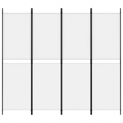 Parawan 4-panelowy, biały, 200 x 180 cm, tkanina