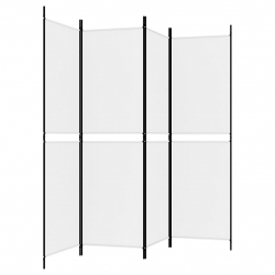 Parawan 4-panelowy, biały, 200 x 180 cm, tkanina