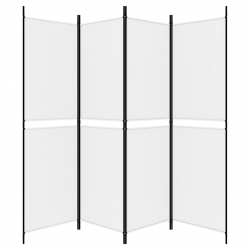 Parawan 4-panelowy, biały, 200 x 180 cm, tkanina