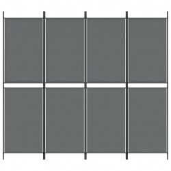 Parawan 4-panelowy, antracytowy, 200 x 180 cm, tkanina