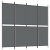 Parawan 4-panelowy, antracytowy, 200 x 180 cm, tkanina