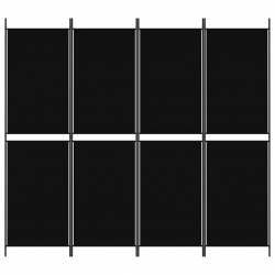 Parawan 4-panelowy, czarny, 200 x 180 cm, tkanina