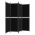 Parawan 4-panelowy, czarny, 200 x 180 cm, tkanina