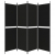 Parawan 4-panelowy, czarny, 200 x 180 cm, tkanina
