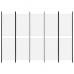 Parawan 5-panelowy, biały, 250 x 180 cm, tkanina