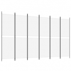 Parawan 6-panelowy, biały, 300 x 180 cm, tkanina