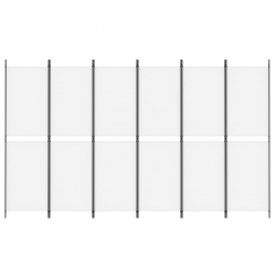 Parawan 6-panelowy, biały, 300 x 180 cm, tkanina