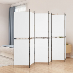 Parawan 6-panelowy, biały, 300 x 180 cm, tkanina