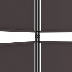 Parawan 5-panelowy, brązowy, 250x200 cm, tkanina