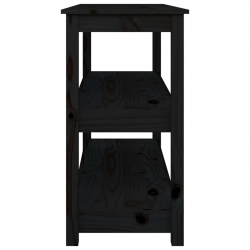 Stolik konsolowy, czarny, 110x40x74 cm, lite drewno sosnowe